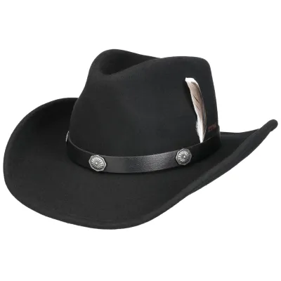 Western Hat Escomb Woolfelt Black - Stetson  Reference: 20966| Traclet Hatmakers