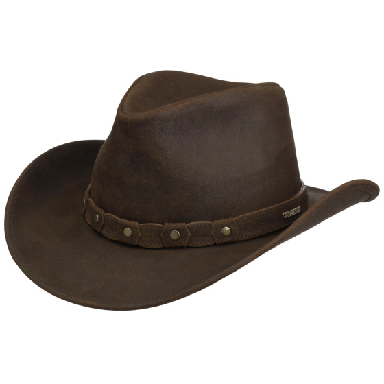 Stetson Brown Leather Western Newton Hat