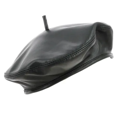 Béret Basque Barascon Cuir Noir