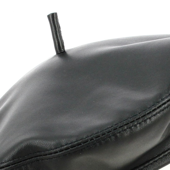 Béret Basque Barascon Cuir Noir
