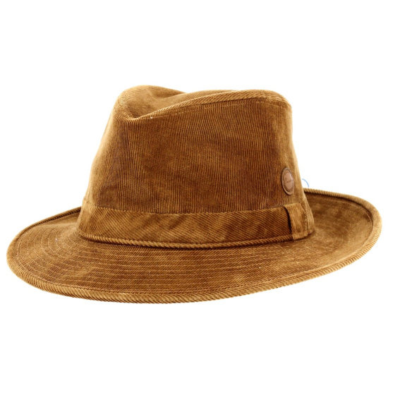 Crambes Gabin velvet trilby hat in beige - Made in France