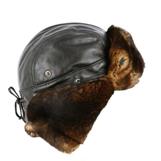 Ingo Rabbit Leather Ushanka Hat - Gena Ingo Rabbit Leather Ushanka Hat - Gena