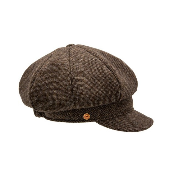 Gavroche Coco Tweed Olive Newsboy Cap