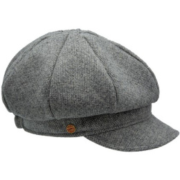Gray Coco Tweed Newsboy Cap