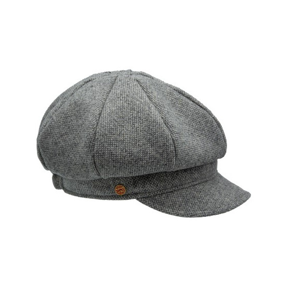 Gray Coco Tweed Newsboy Cap