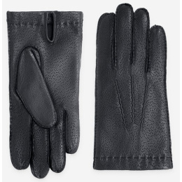 Black Calabre Peccary Cashmere-Lined Gloves - Glove Story