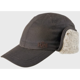 Brown Waxed Cotton Ear Flap Cap - Mjm