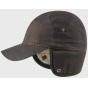 Brown Waxed Cotton Ear Flap Cap - Mjm