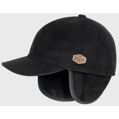 Casquette Baseball Laine Cache-oreilles Noir - Mjm