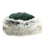 Green Polar Fleece & Gray Faux Fur Marmot Toque - Traclet
