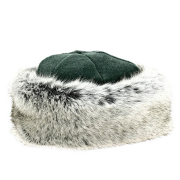 Green Polar Fleece & Gray Faux Fur Marmot Toque - Traclet