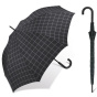 Long Check Black Gents Walking Stick Umbrella - Esprit