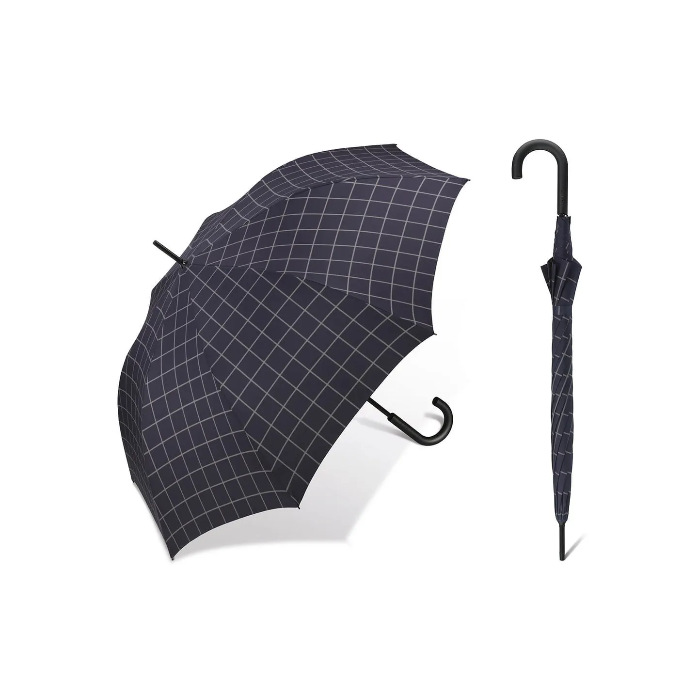 Parapluie Canne Gents Long check Bleu - Esprit