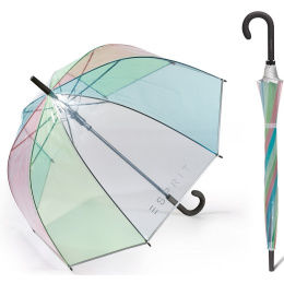 Transparent Multicolor Curved Black Bubble Umbrella - Esprit