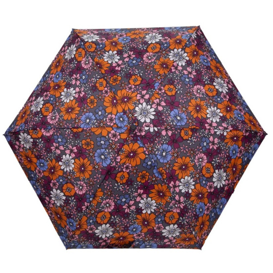 Mini Ultra Slim Seventies Flowers Umbrella - Isotoner