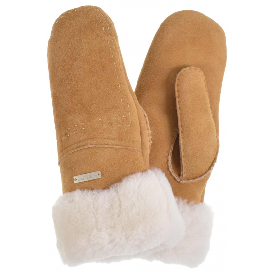 Moufles Femme Cuir Imitation Fourrure Cognac - Isotoner