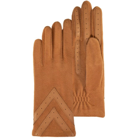 Women's Khaki Recycled Fleece Touchscreen Gloves - Isotoner