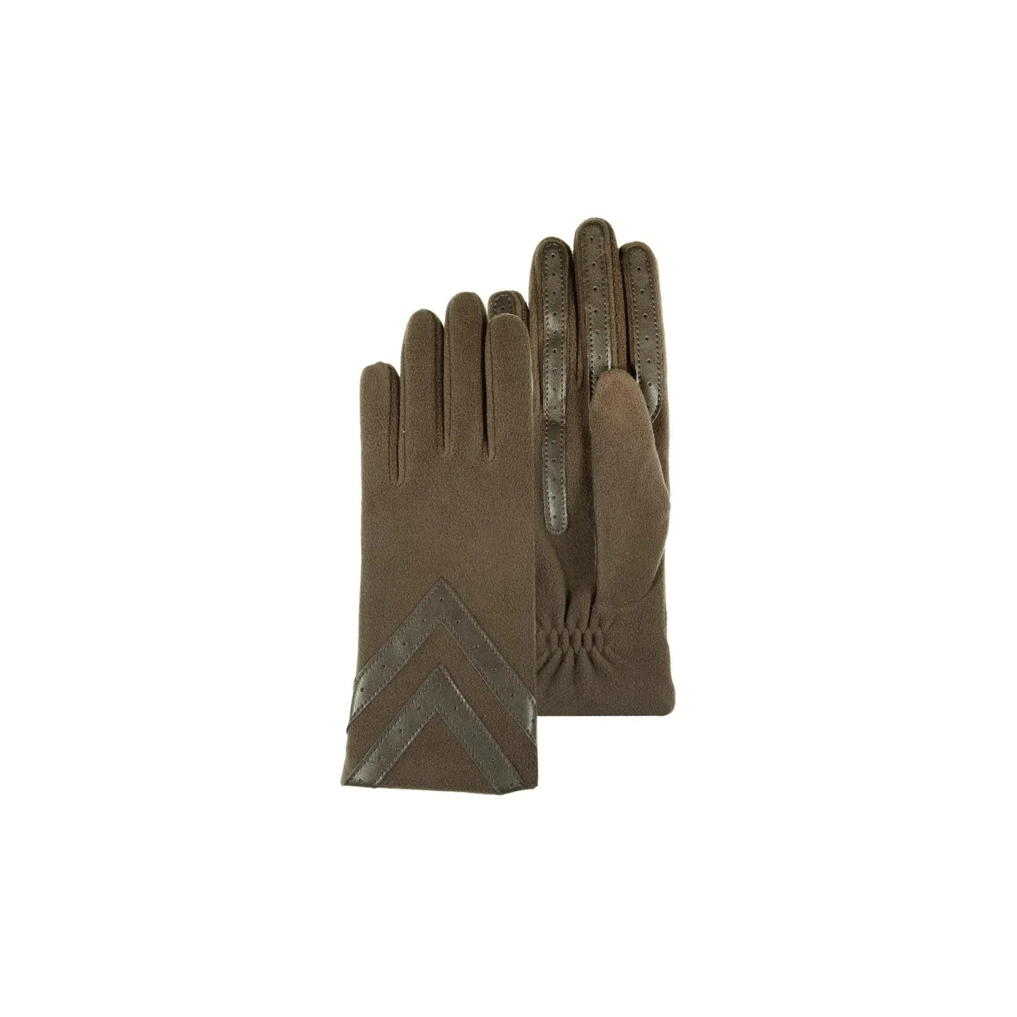 Gant Femme Tactiles Polaire Recyclée Kaki - Isotoner Reference : 21080| Chapellerie Traclet
