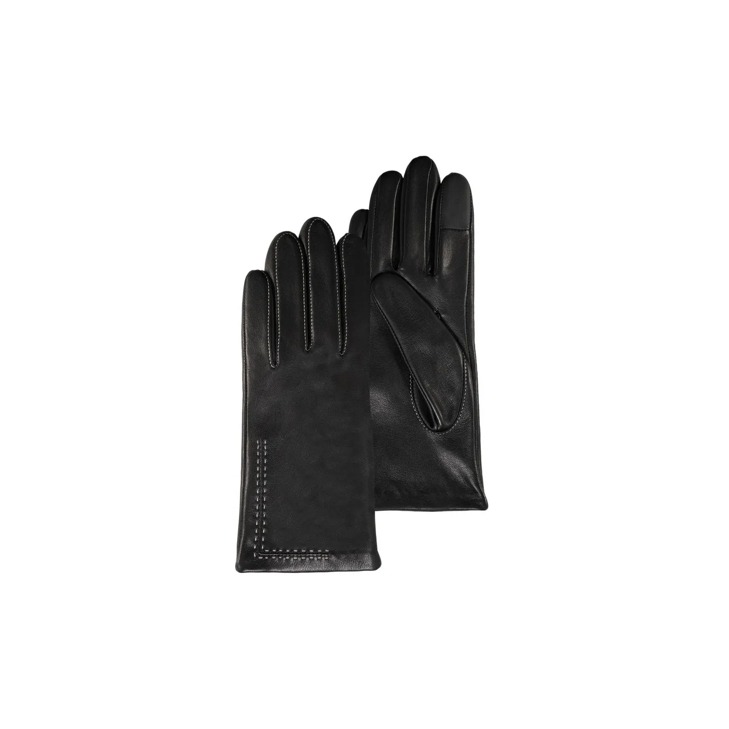 Women's Leather Touch Screen Gloves with Micro Fur Lining Black - Isotoner Reference: 21084| Traclet Hat Shop