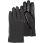 Women's Leather Touch Screen Gloves with Micro Fur Lining Black - Isotoner