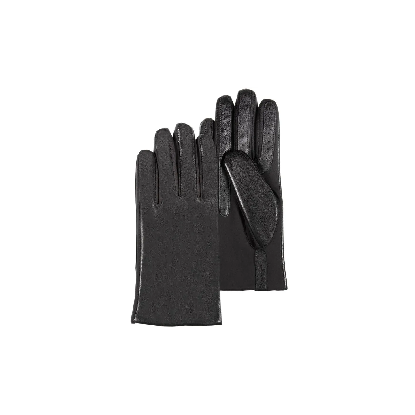 Women's Leather Touch Screen Gloves with Micro Fur Lining Black - Isotoner Reference: 21084| Traclet Hat Shop