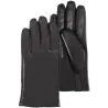 Women's Leather Touch Screen Gloves with Micro Fur Lining Black - Isotoner Reference: 21084| Traclet Hat Shop