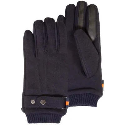 Gants Homme Tissu Lainé Marine - Isotoner