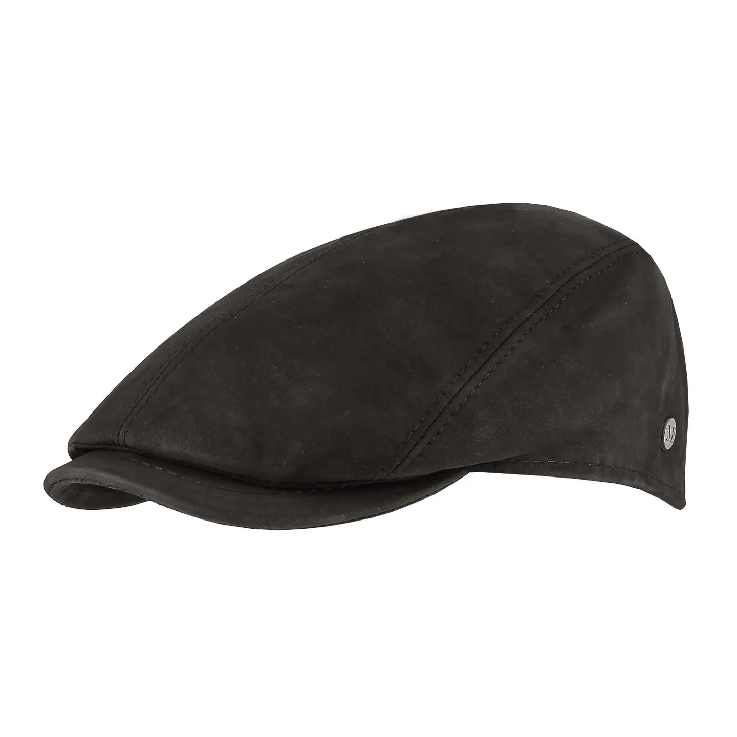 Casquette Plate Ravenne Cuir Noire - Flechet  référence 21121 chapellerie traclet