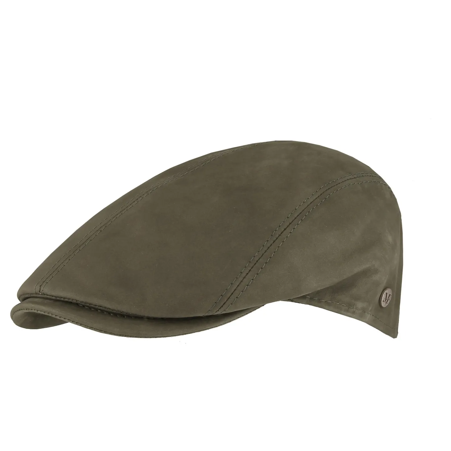 Casquette Plate Ravenne Cuir Olive - Flechet
