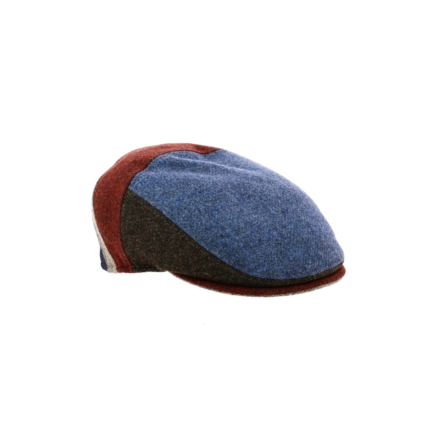 Casquette plate Parigi bleu bordeaux et beige