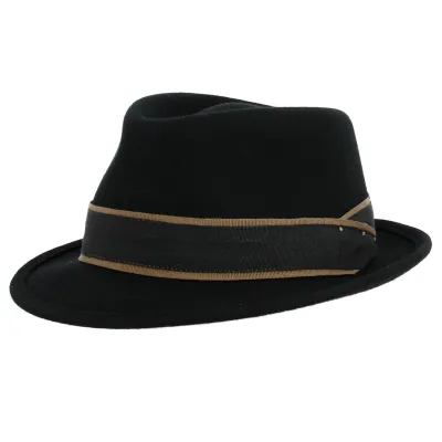 Black Wool Alexandria Trilby Hat - Traclet   - ref 21126  - Traclet hat shop