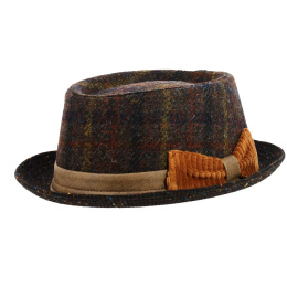 Brown Novare Wool Porkpie Hat - Traclet