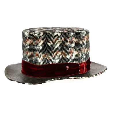 Vintage Ceremonial Top Hat with Cinching - ref 21129 Traclet hat shop