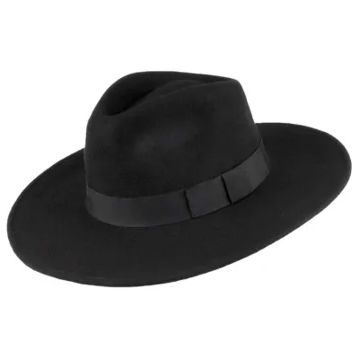 Chapeau Fedora à Bord Large The Author noir JAXON & JAMES