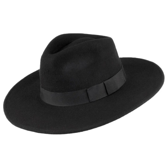 Black Wide Brim Fedora Hat The Author JAXON & JAMES