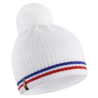 Bonnet Pompon France Rétro Blanc - Le Drapo