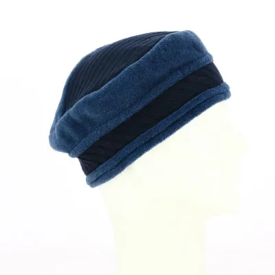 Cosy Fleece Beanie Dark Blue & Navy - Traclet - ref 21173