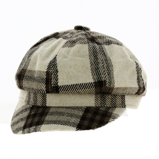 Andria Patchwork Wool Newsboy Cap - Traclet