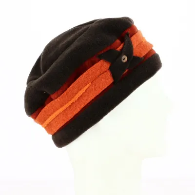 Bonnet Polaire Cruz Orange & Marron- Traclet -ref 21180