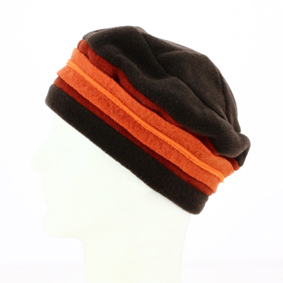 Cruz Orange & Brown Polar Fleece Beanie