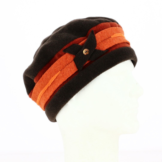 Cruz Orange & Brown Polar Fleece Beanie