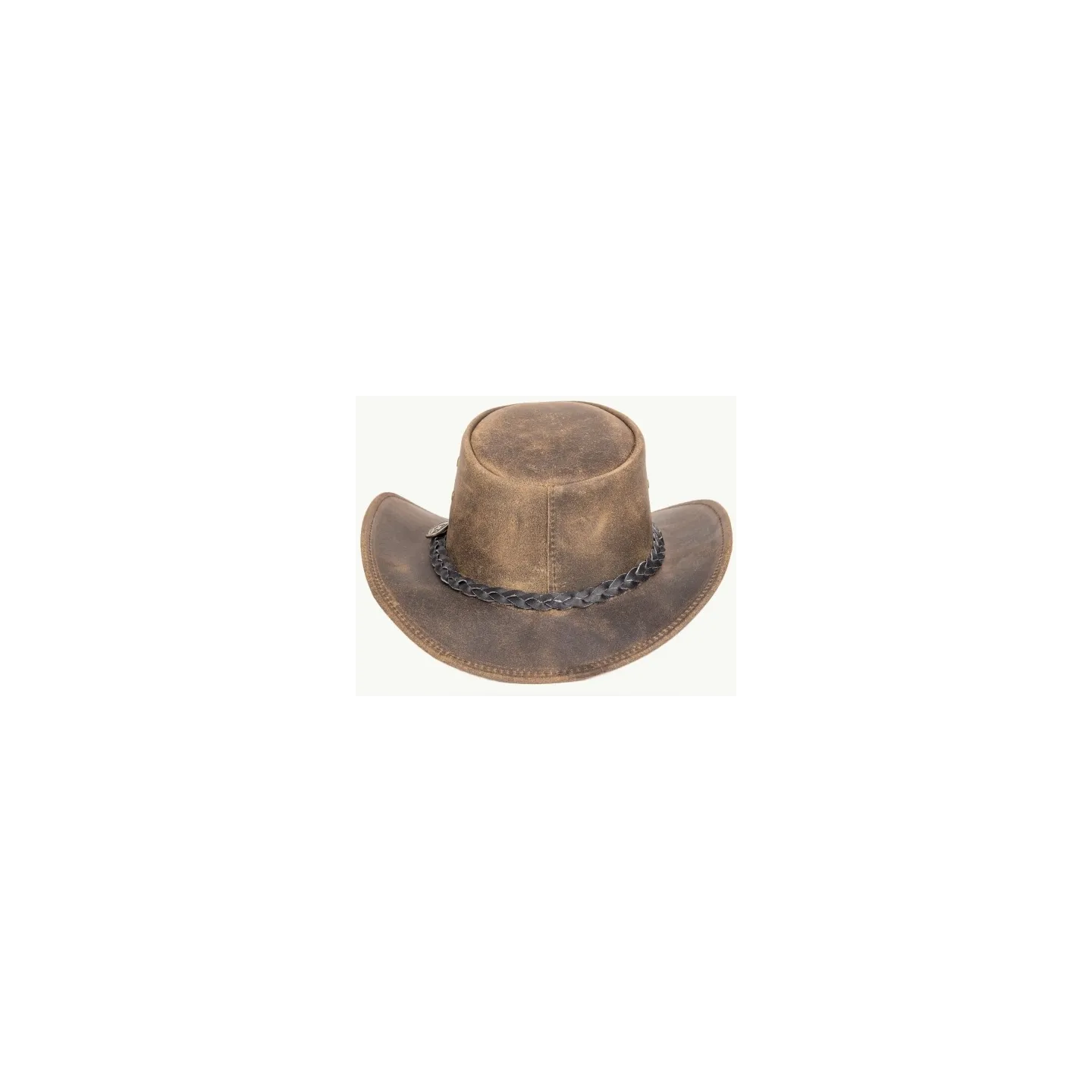 Chapeau Australien AFleetwood Cuir Marron - SCIPPIS - Traclet réf 21196 chapellerie traclet