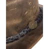 Chapeau Australien AFleetwood Cuir Marron - SCIPPIS - Traclet réf 21196 chapellerie traclet