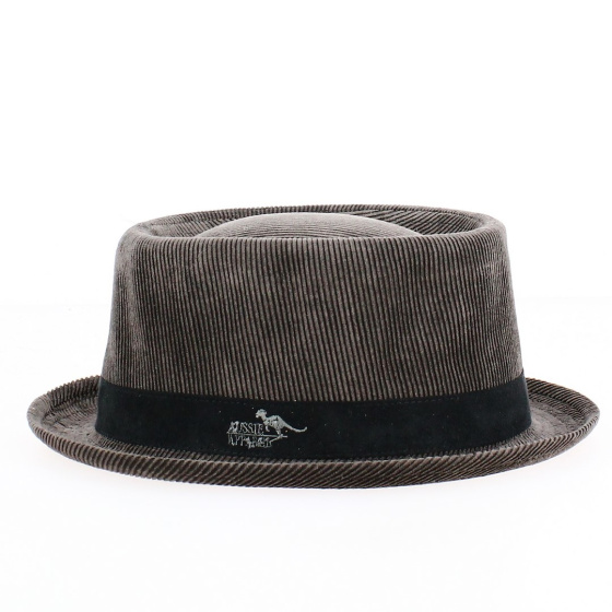 Jamsa Dark Brown Corduroy Porkpie Hat