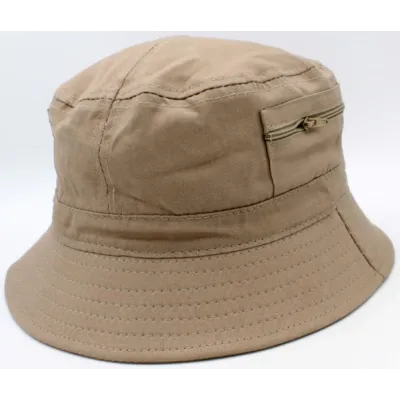 Bob - Chapeau Tissu Coton Beige Foncé  Reference : 21202| Chapellerie Traclet
