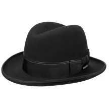Black Fur Felt Homburg Hat - Stetson Reference: 2590 | Traclet Hatters