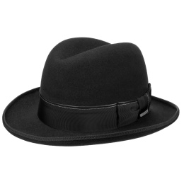 Black Fur Felt Homburg Hat - Stetson
