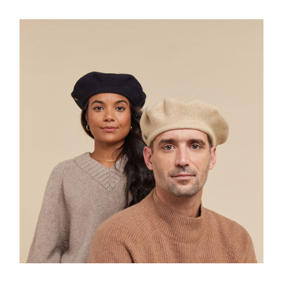 Béret Mini Iraty Cachemire Noir - Héritage par Laulhère