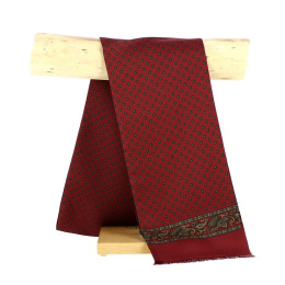 Men's Burgundy Silk Scarf - Traclet