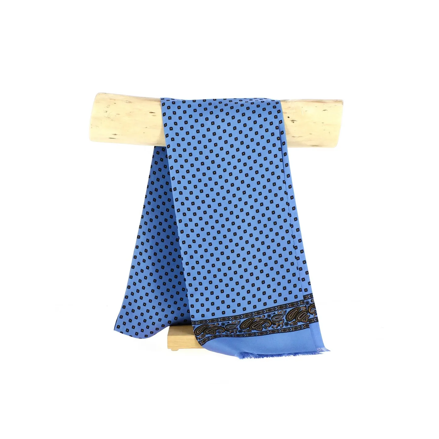Men's Blue Patterned Silk Scarf - Traclet - Traclet hat shop Reference: 6136 | Traclet Hat Shop